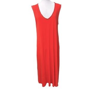 Natural Life Sleeveless Maxi Length Dress Orange Size Medium Pockets‎